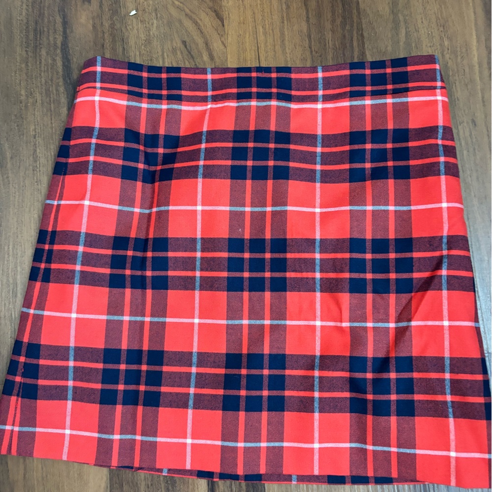 J. Crew Red and Blue Plaid Mini Skirt